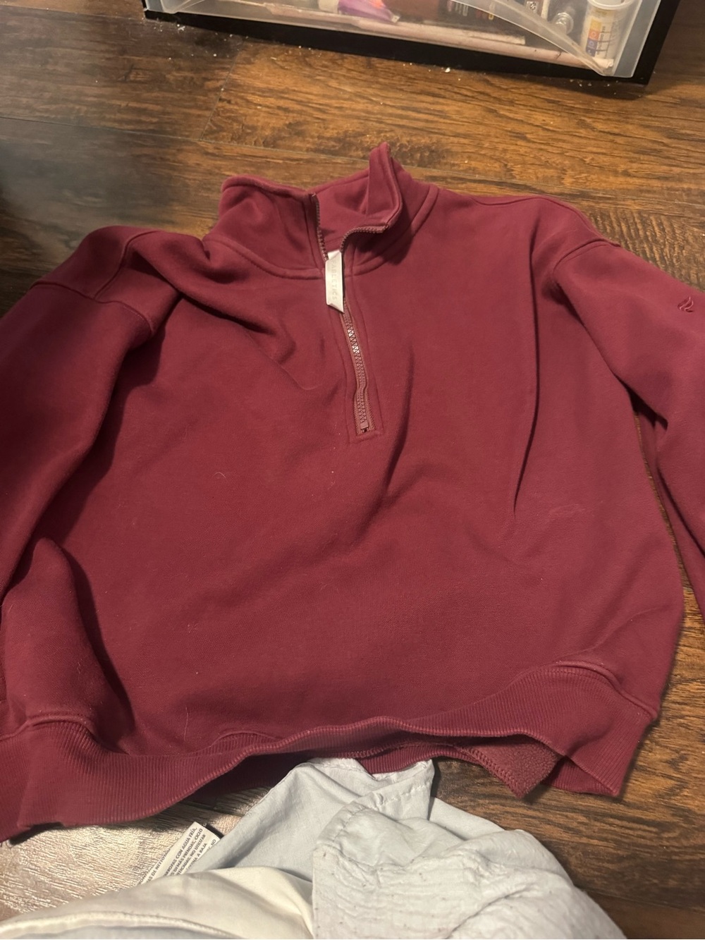 Fabletics Maroon Quarter-Zip Pullover